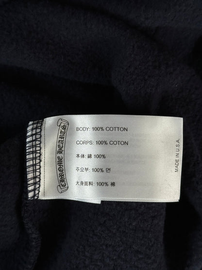 Chrome Hearts Navy & Yellow Script Logo Hoodie