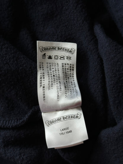Chrome Hearts Navy & Yellow Script Logo Hoodie