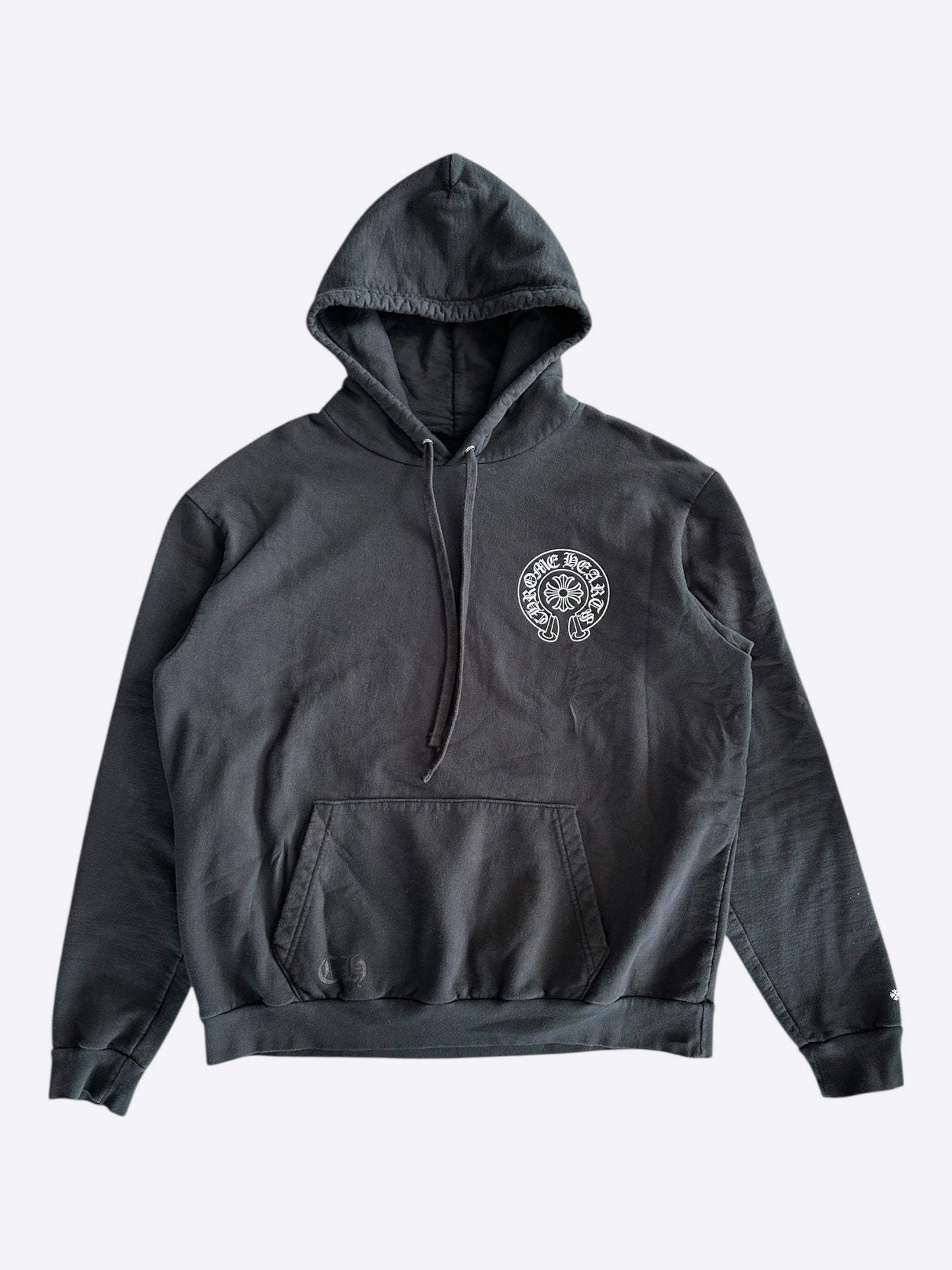 Chrome Hearts Black & Silver Online Exclusive Horseshoe Logo Hoodie