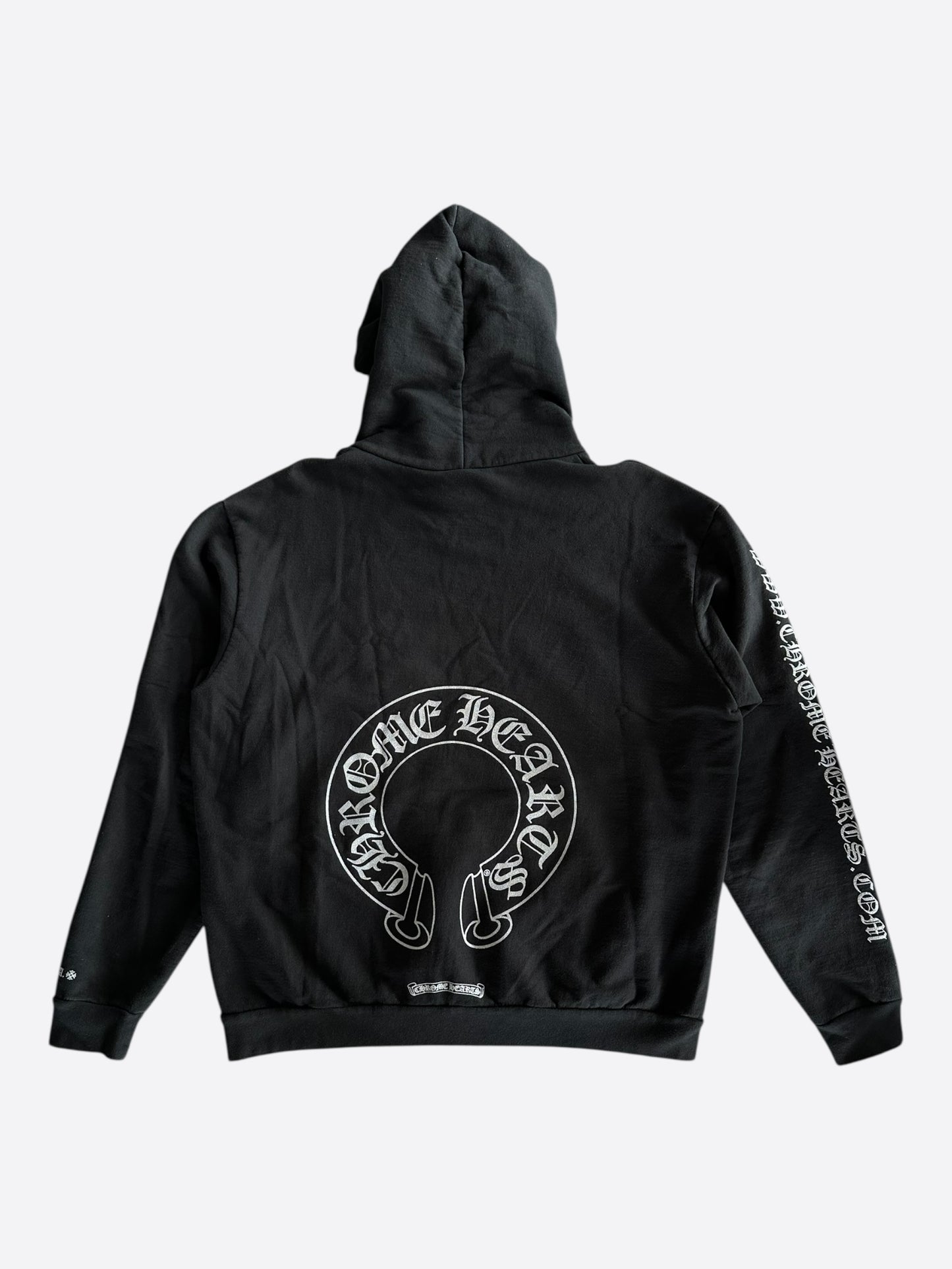 Chrome Hearts Black & Silver Online Exclusive Horseshoe Logo Hoodie