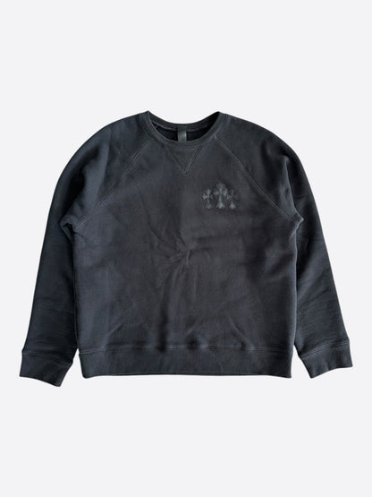 Chrome Hearts Black Triple Cross CH Logo Embroidered Sweater