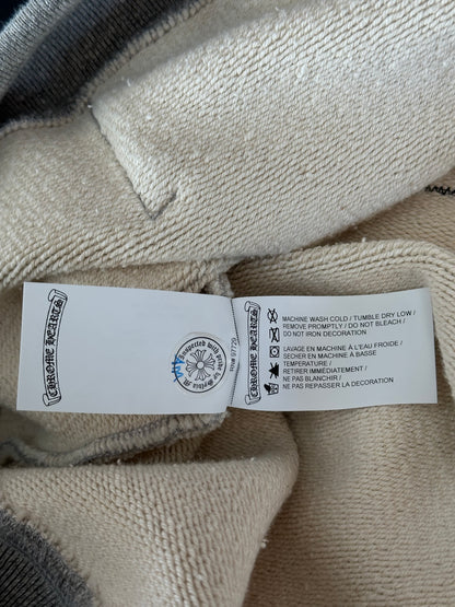 Chrome Hearts Grey & Black Triple Cross CH Logo Embroidered Hoodie