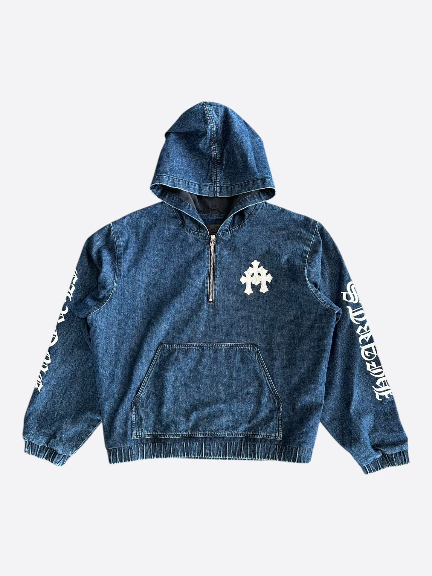 Chrome Hearts Blue & White Cross Patch Denim Anorak