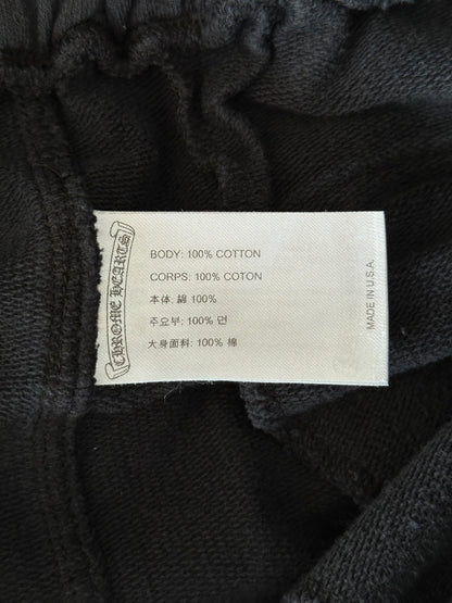 Chrome Hearts Black & White Horseshoe Logo Cross Jacquard Sweatpants