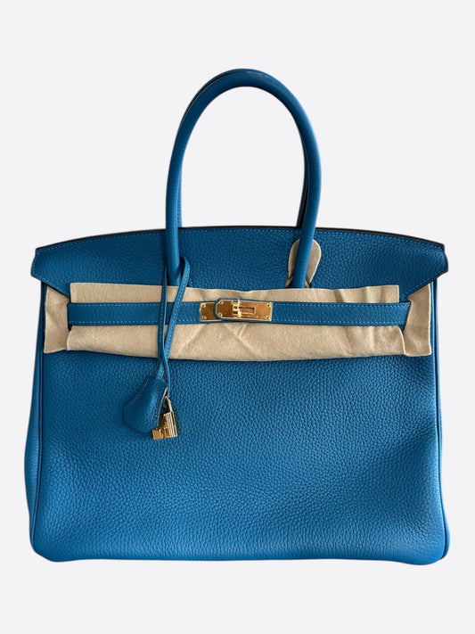 Hermes Blue Hydra Togo Birkin 35
