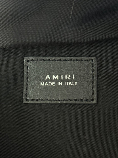 Amiri Black & White Checkered MA Logo Faux Fur Bumbag