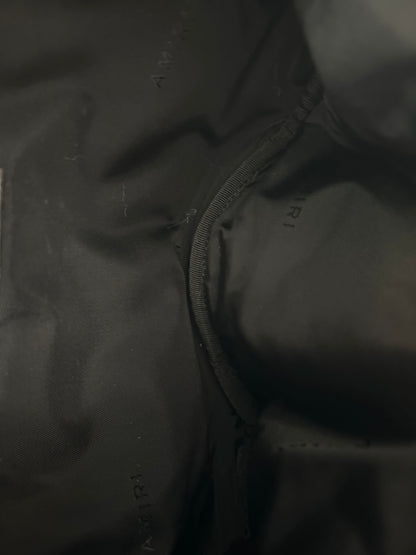 Amiri Black & White Checkered MA Logo Faux Fur Bumbag