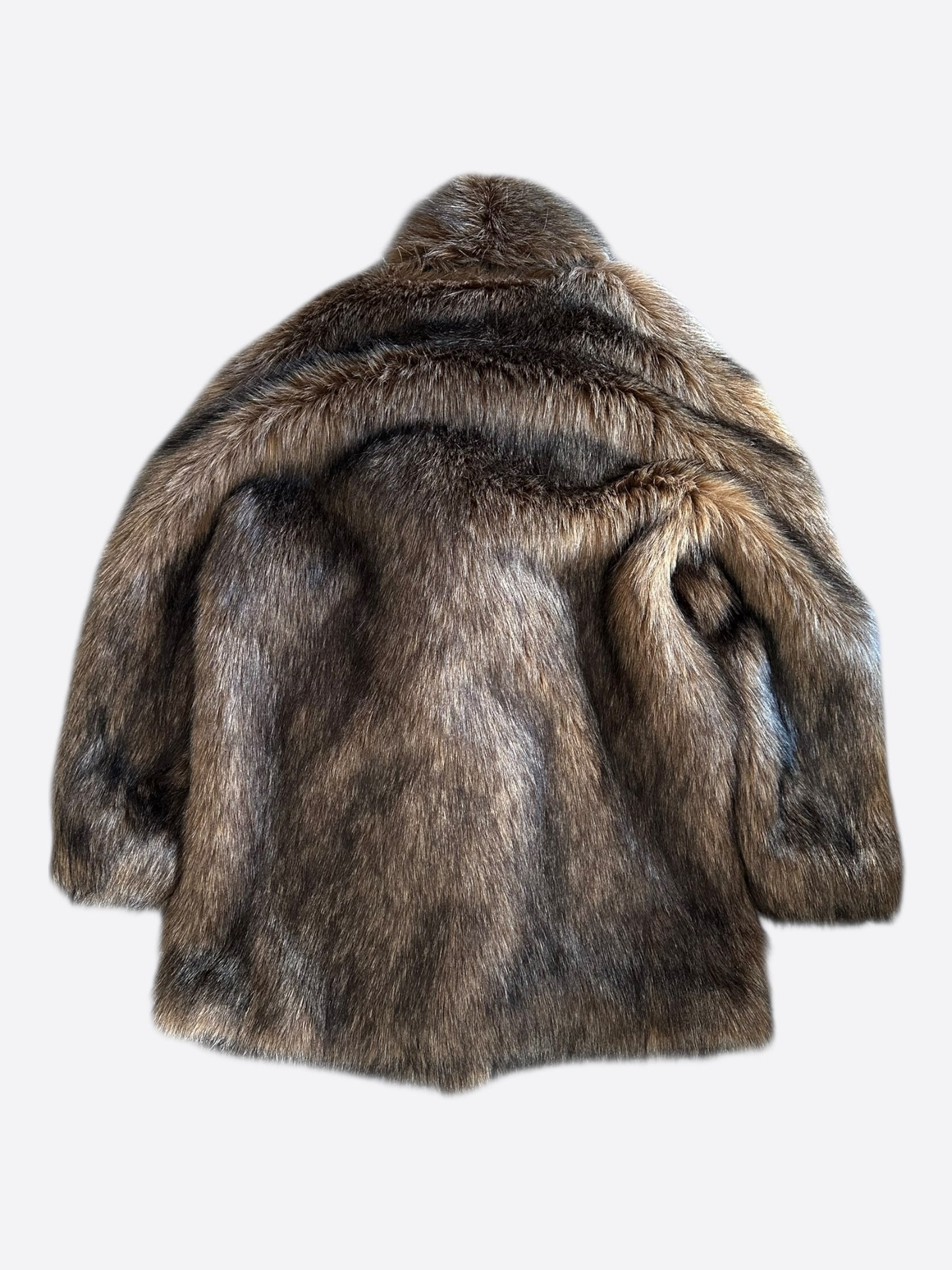 Amiri Brown Faux Fur Peacoat