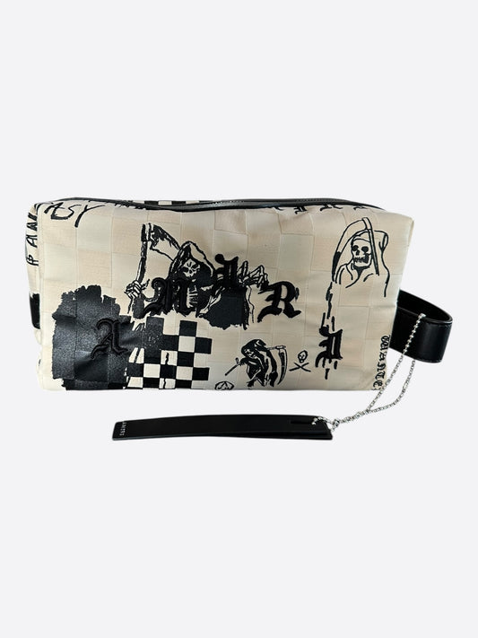 Amiri Wes Lang Beige & Black Checkered Reaper Dopp Kit