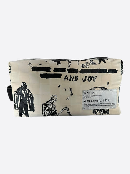 Amiri Wes Lang Beige & Black Checkered Reaper Dopp Kit