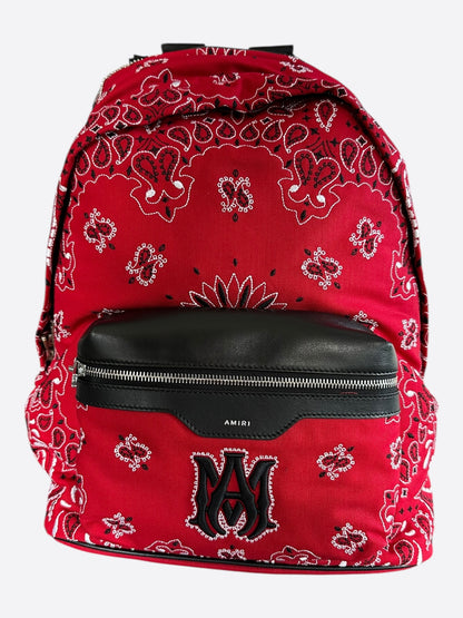 Amiri Red & Black Bandana MA Logo Embroidered Backpack