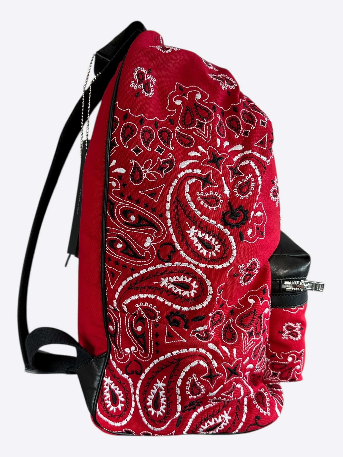Amiri Red & Black Bandana MA Logo Embroidered Backpack