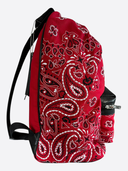 Amiri Red & Black Bandana MA Logo Embroidered Backpack