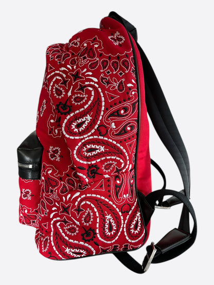 Amiri Red & Black Bandana MA Logo Embroidered Backpack