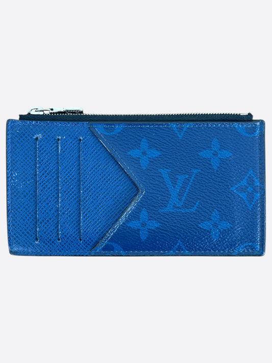 Louis Vuitton Blue Taigarama Monogram Coin Card Holder