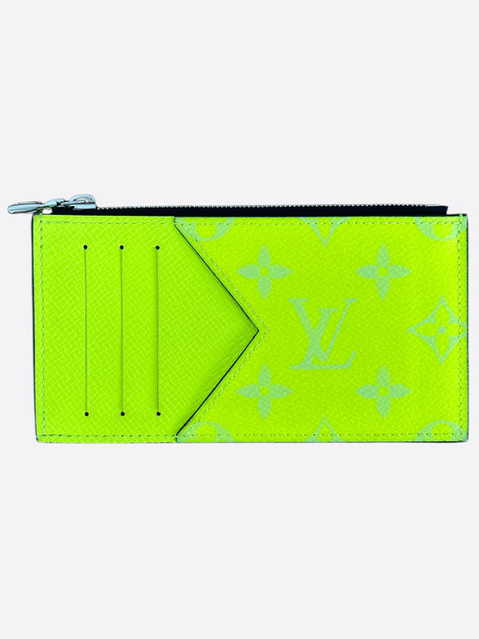 Louis Vuitton Neon Yellow Taigarama Monogram Coin Card Holder