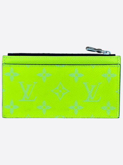 Louis Vuitton Neon Yellow Taigarama Monogram Coin Card Holder