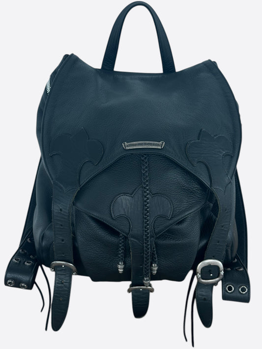 Chrome Hearts Black Leather Gunslinger Backpack