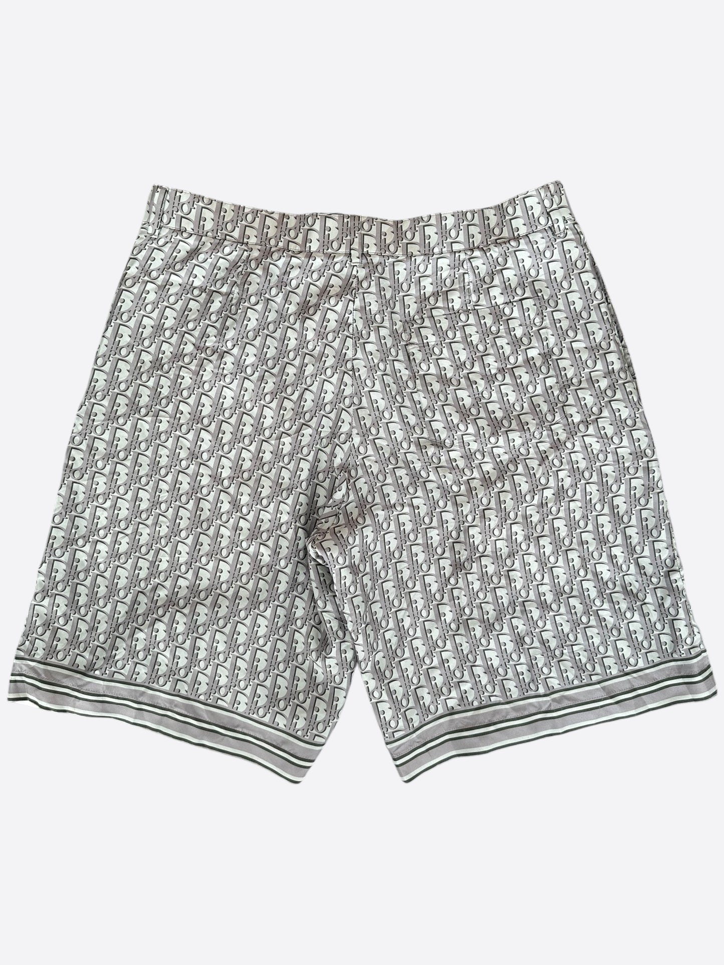 Dior Grey Oblique Silk Shorts