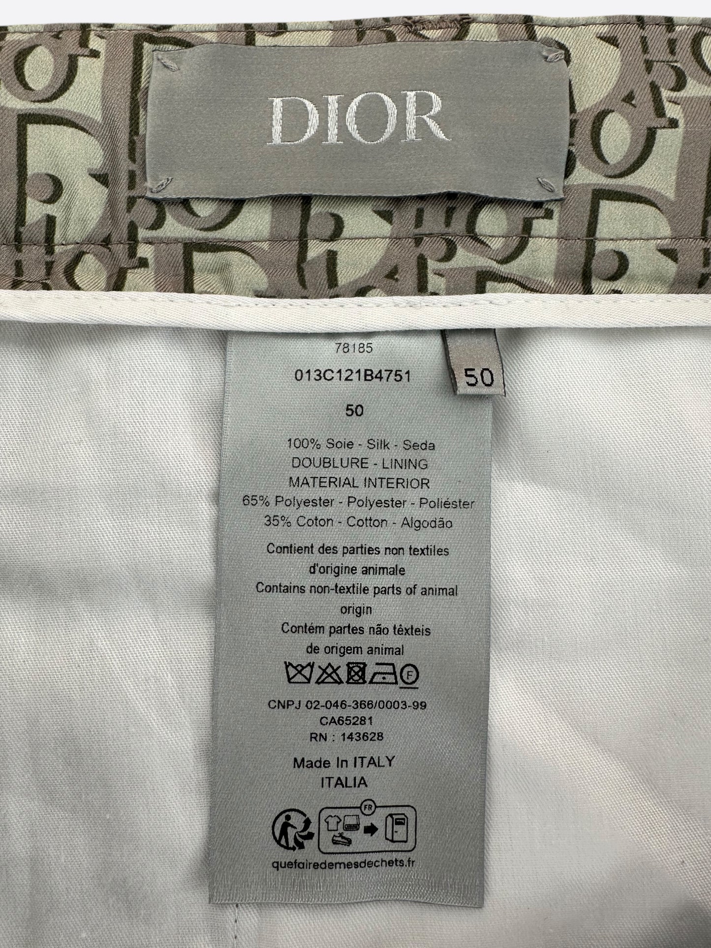 Dior Grey Oblique Silk Shorts
