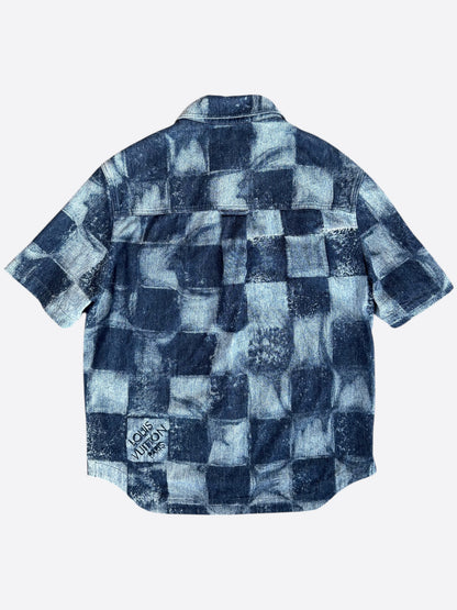 Louis Vuitton Blue Damier Salt Button Up Shirt