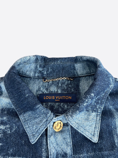 Louis Vuitton Blue Damier Salt Button Up Shirt