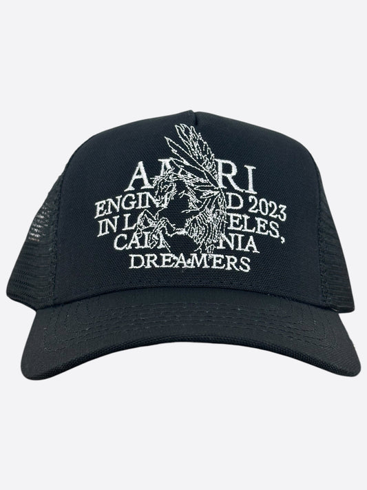 Amiri Black & White Pegasus Trucker Hat