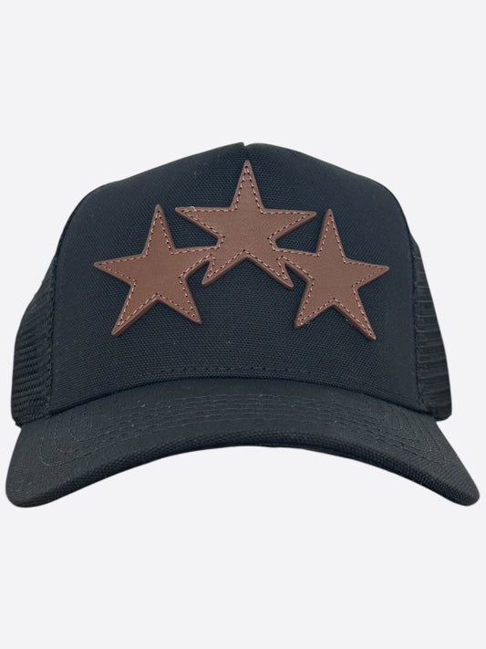 Amiri Black & Brown Triple Star Trucker Hat