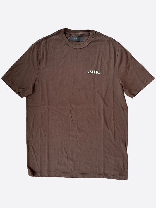 Amiri Brown & White Puff Logo T-Shirt