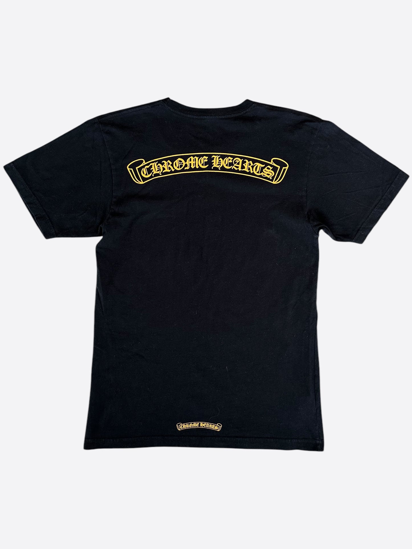 Chrome Hearts Black & Yellow Scroll Logo T-Shirt