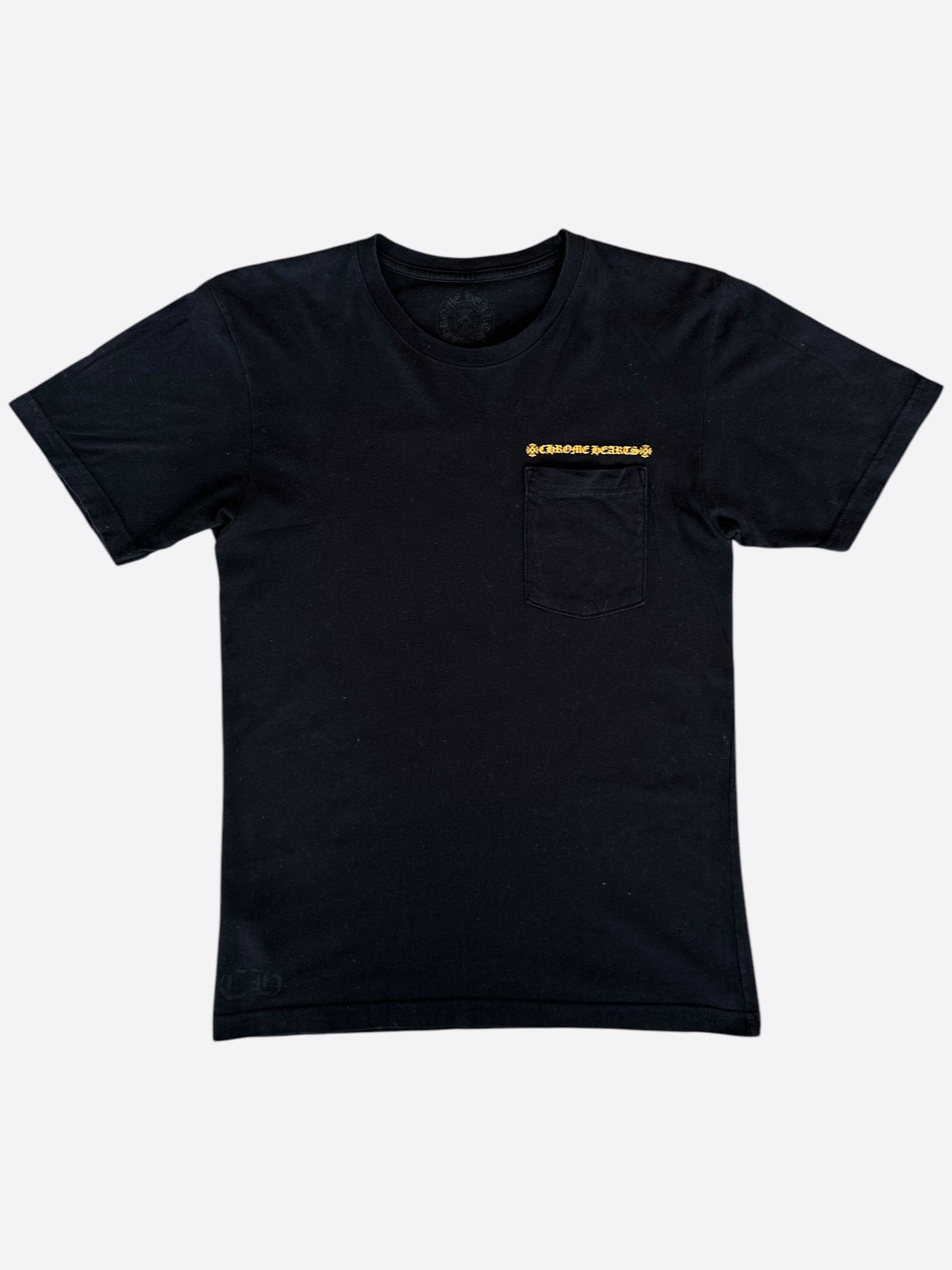 Chrome Hearts Black & Yellow Scroll Logo T-Shirt