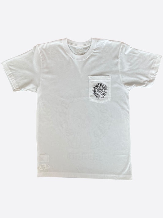 Chrome Hearts White & Black Miami Horseshoe Logo T-Shirt