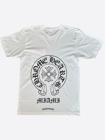 Chrome Hearts White & Black Miami Horseshoe Logo T-Shirt