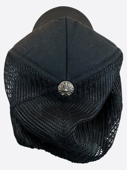 Chrome Hearts Black Triple Leather Cross Patch Trucker Hat