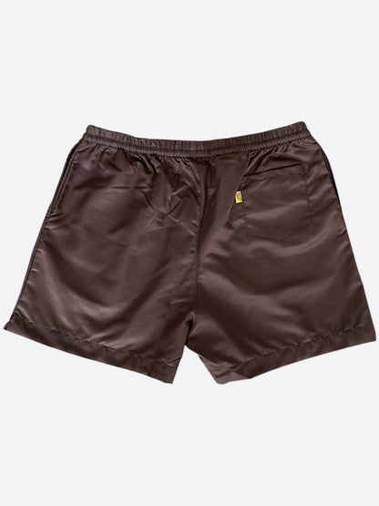 Gallery Dept Brown & White Embroidered Logo Zuma Shorts