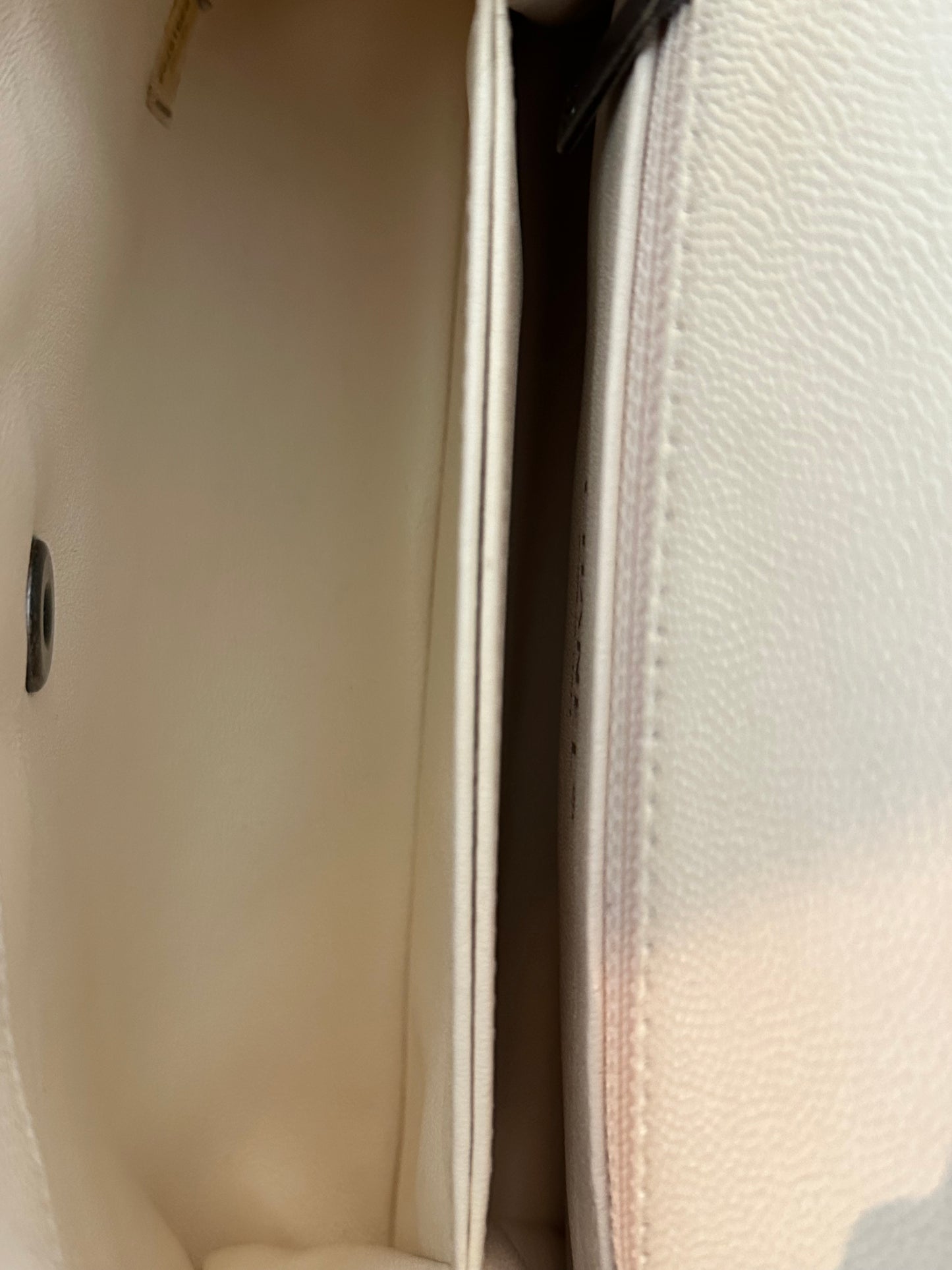 Chanel Beige & Red Caviar Quilted Small Coco Top Handle Bag