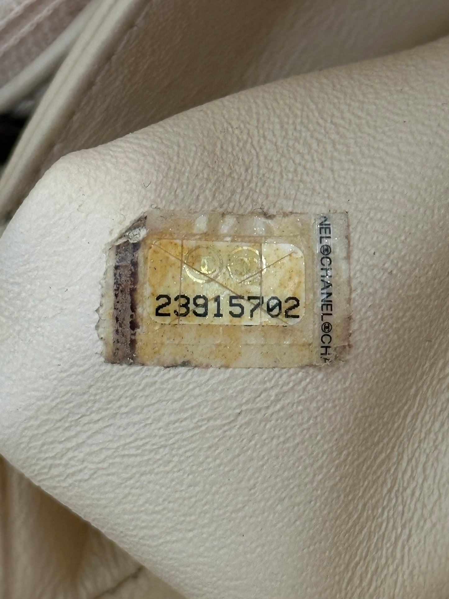 Chanel Beige & Red Caviar Quilted Small Coco Top Handle Bag