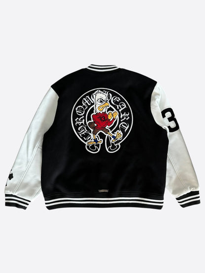 Chrome Hearts Black & White Chicken Varsity Jacket
