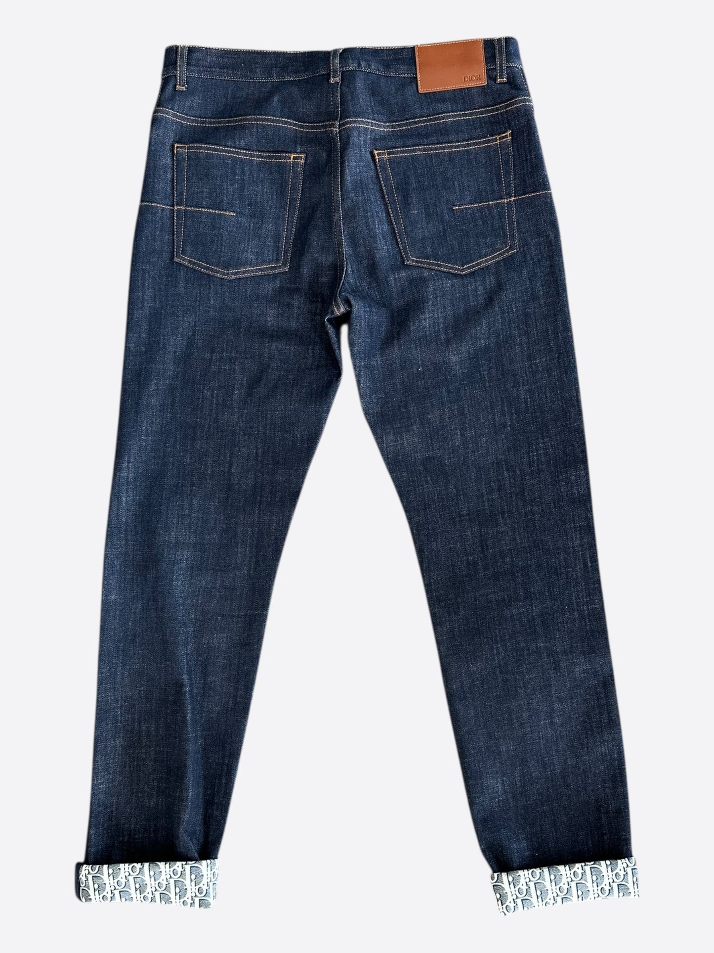 Dior Dark Blue Oblique Slim Jeans