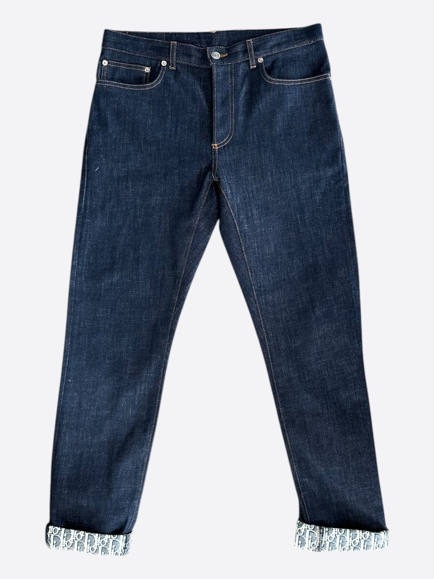 Dior Dark Blue Oblique Slim Jeans