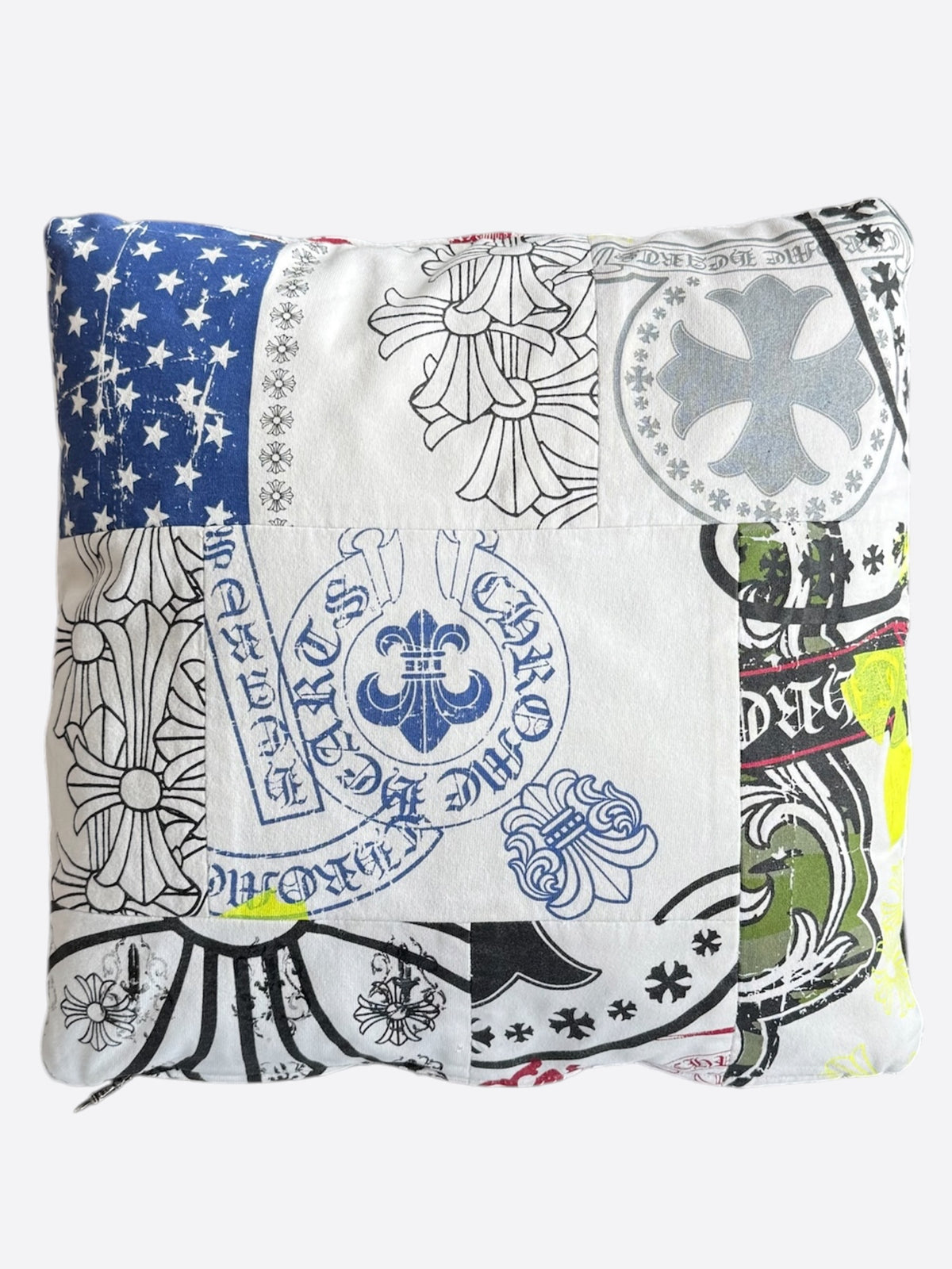 Chrome Hearts White & Multicolor Stencil Pillow