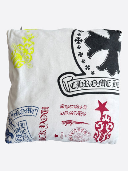 Chrome Hearts White & Multicolor Stencil Pillow