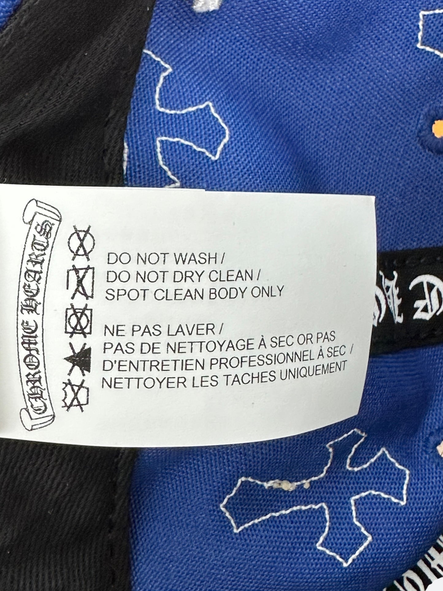 Chrome Hearts Blue & White Cross Patch Hat