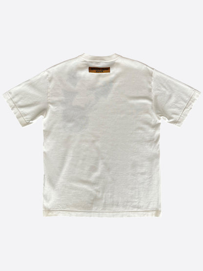 Louis Vuitton White Multicolor Logos Intarsia T-Shirt