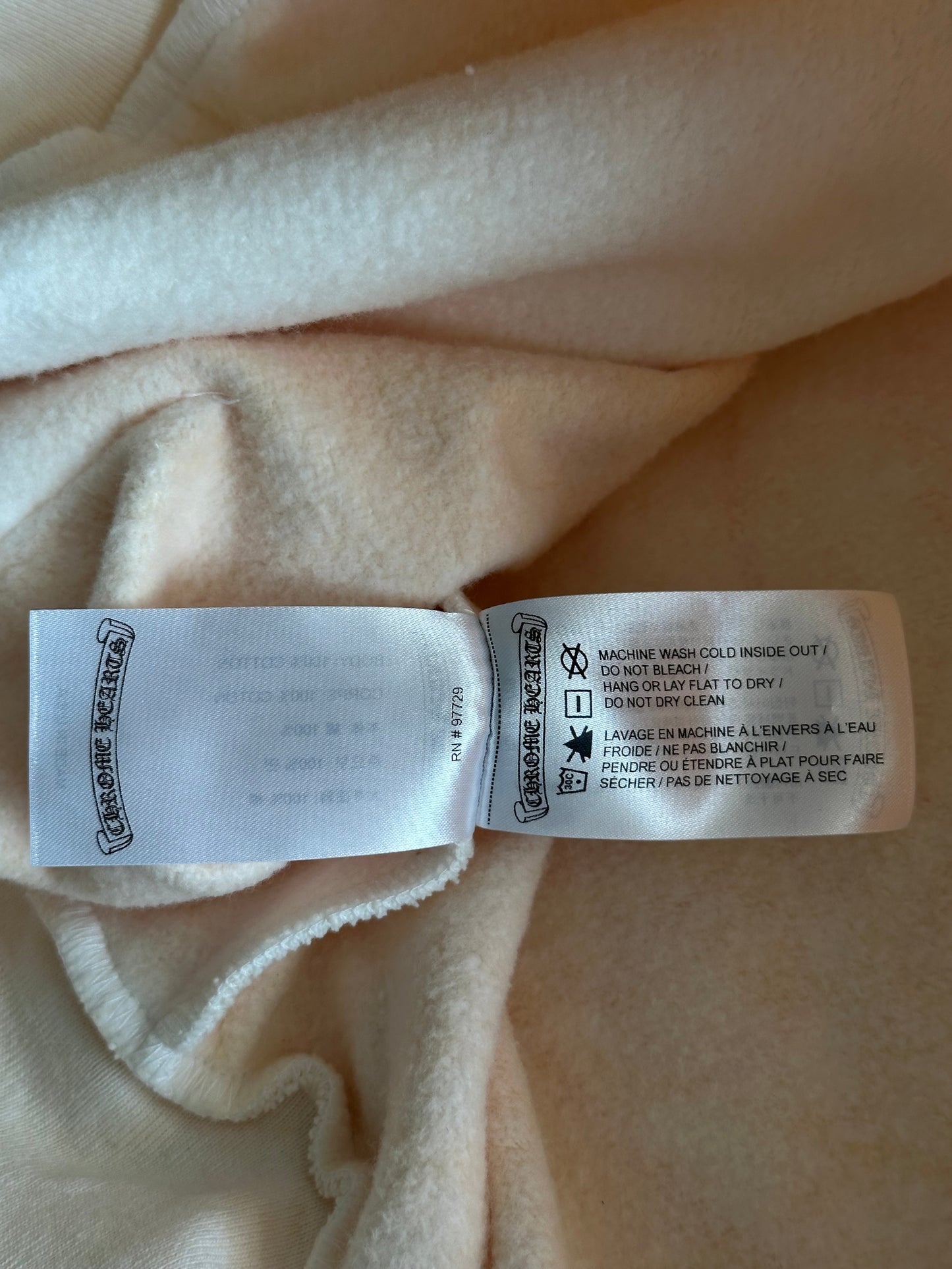 Chrome Hearts Drake Cream & Pink Certified Chrome Horseshoe Logo Hoodie