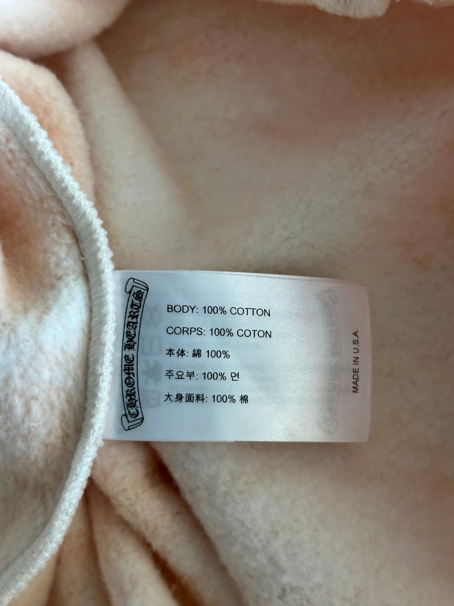 Chrome Hearts Drake Cream & Pink Certified Chrome Horseshoe Logo Hoodie