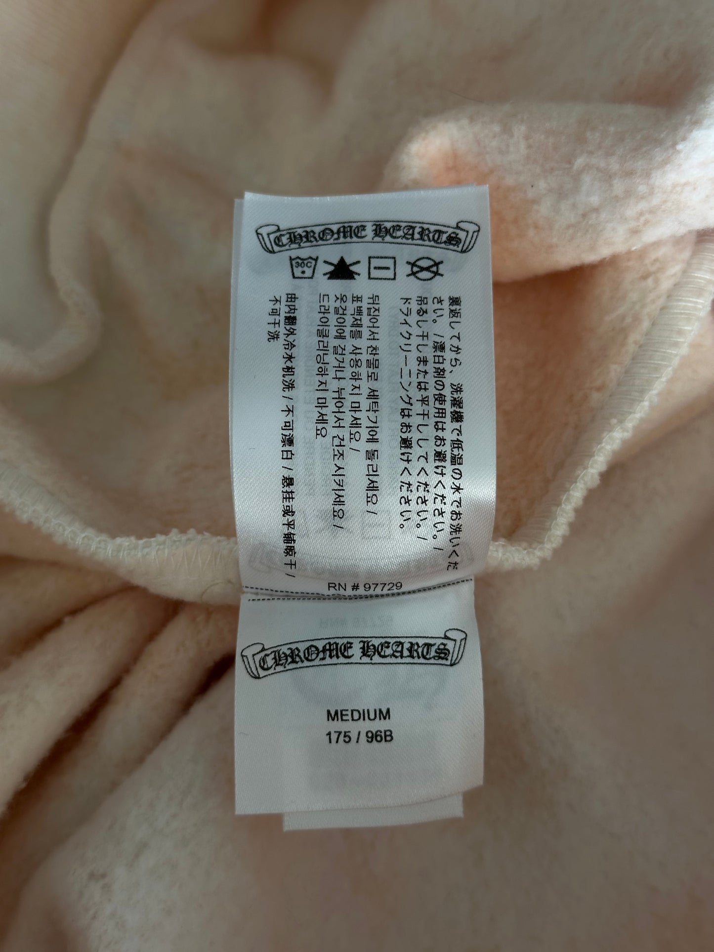 Chrome Hearts Drake Cream & Pink Certified Chrome Horseshoe Logo Hoodie