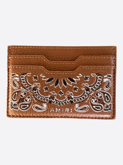 Amiri Brown & Bandana Embroidered Leather Cardholder