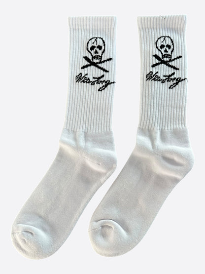 Amiri White & Black Skull Logo Socks
