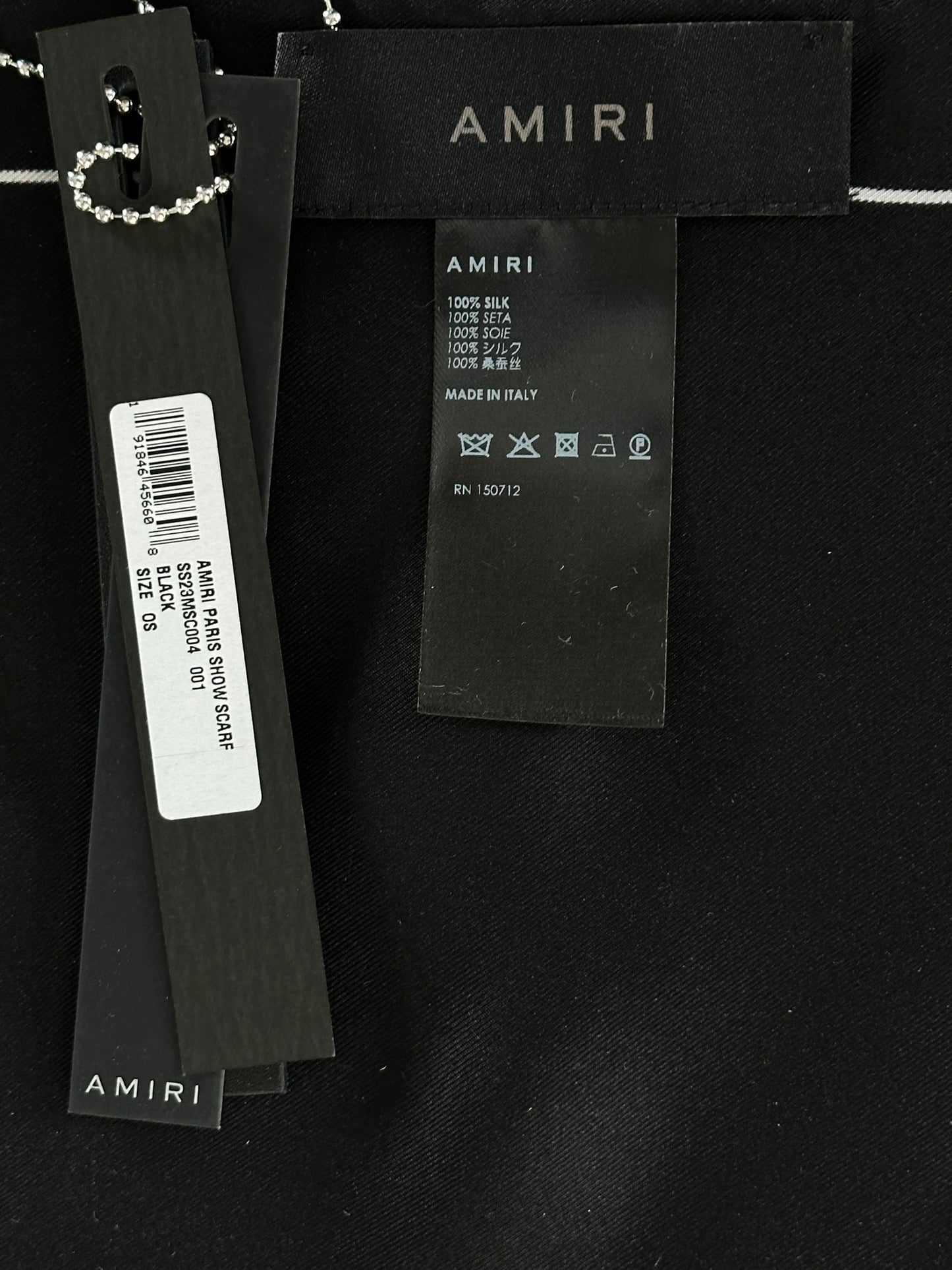 Amiri Black & White Pegasus Silk Scarf